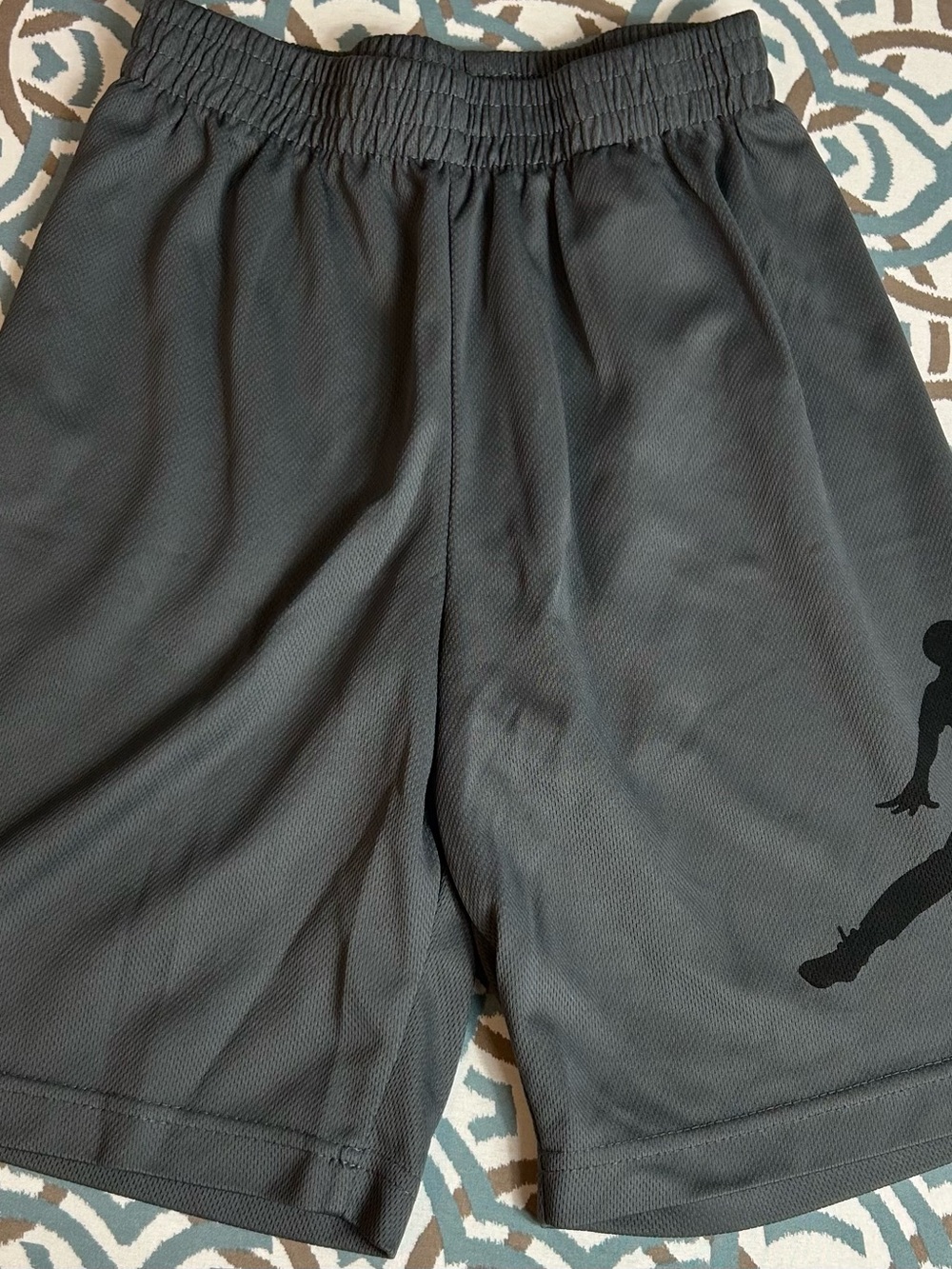 Kids Gray Athletic Shorts with Jumpman Logo